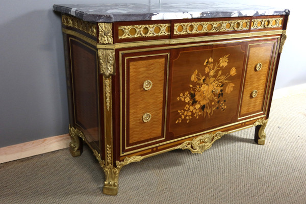 Louis XV-Louis XVI Transition style marquetry buffet