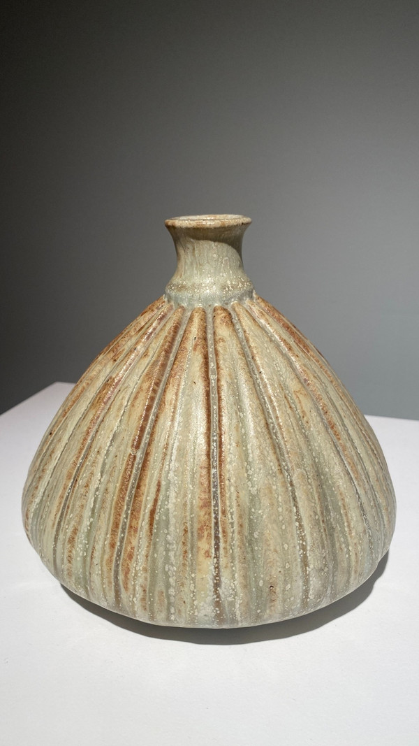 Alexandre Bigot, Gourd Vase, Art Nouveau Ceramic