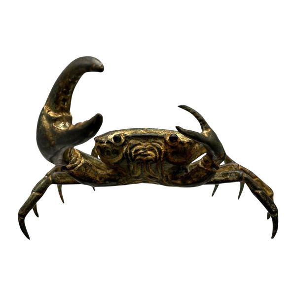 CRAB in bronze with green patina - European work from the 20th century