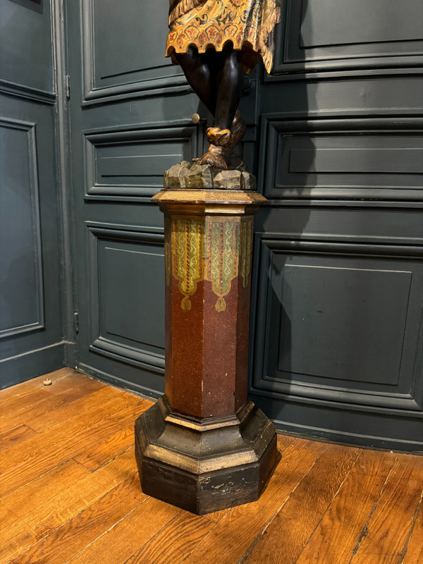 Nubian servant, painted and gilded wooden sculpture, Venice early 19th century