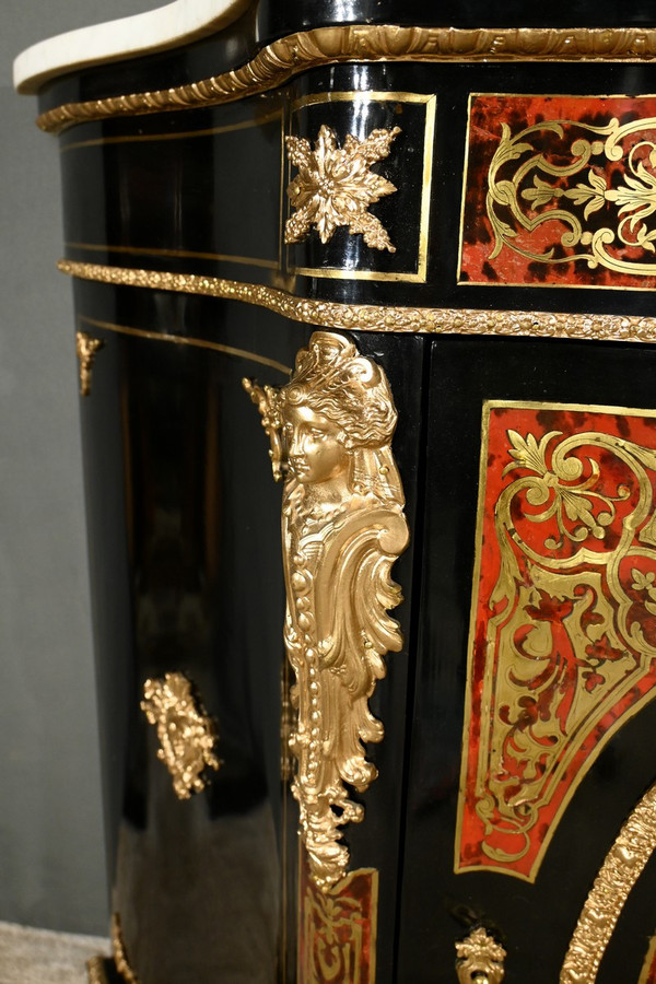 Credenza Boulle in legno di pero annerito, periodo Napoleone II – metà del XIX secolo