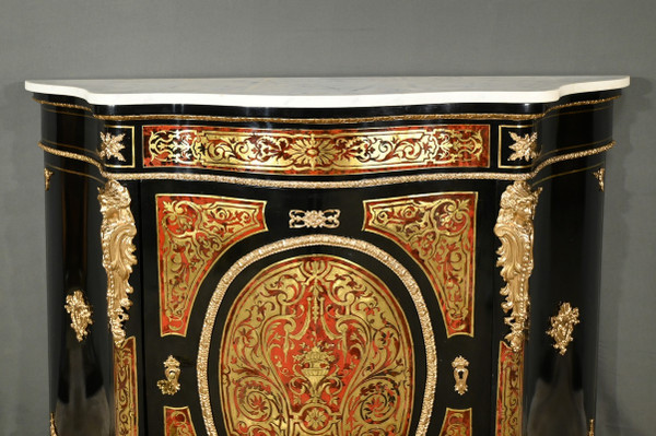 Credenza Boulle in legno di pero annerito, periodo Napoleone II – metà del XIX secolo