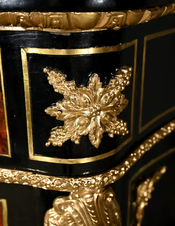 Credenza Boulle in legno di pero annerito, periodo Napoleone II – metà del XIX secolo