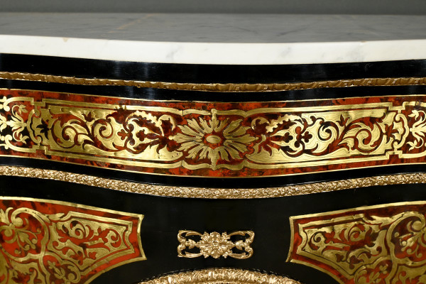 Credenza Boulle in legno di pero annerito, periodo Napoleone II – metà del XIX secolo