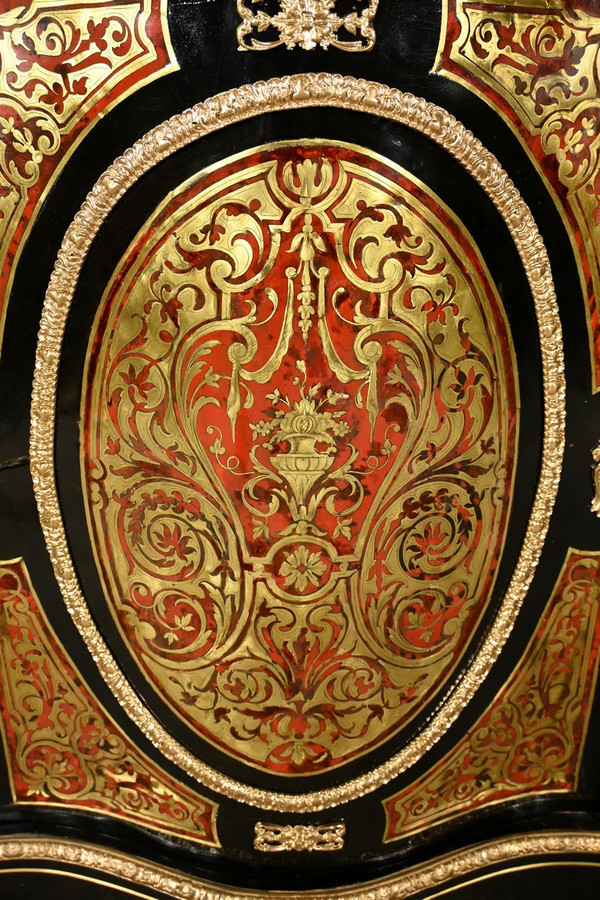 Credenza Boulle in legno di pero annerito, periodo Napoleone II – metà del XIX secolo