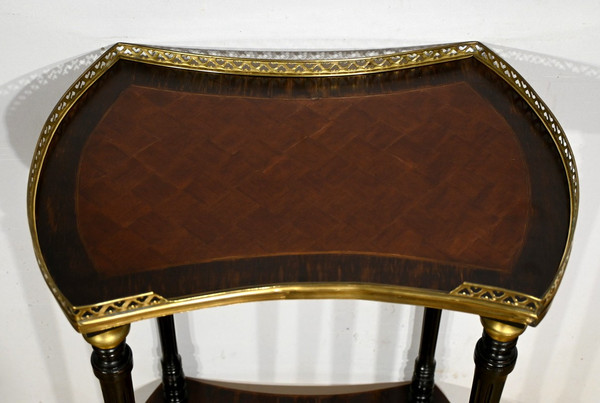 Double-Top Flying Table in Mahogany and Blackened Pear Wood, Napoleon III Style – 1930