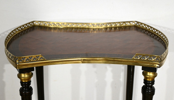 Double-Top Flying Table in Mahogany and Blackened Pear Wood, Napoleon III Style – 1930