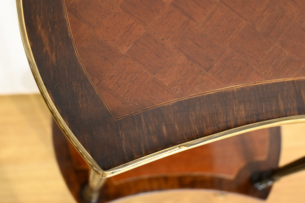 Double-Top Flying Table in Mahogany and Blackened Pear Wood, Napoleon III Style – 1930