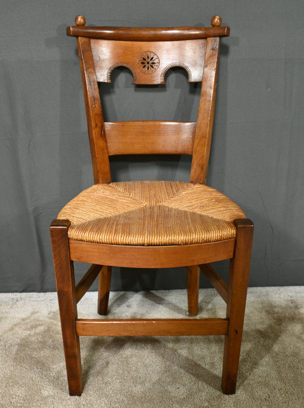 Suite of 4 cherrywood chairs, Directoire period - Early 19th century