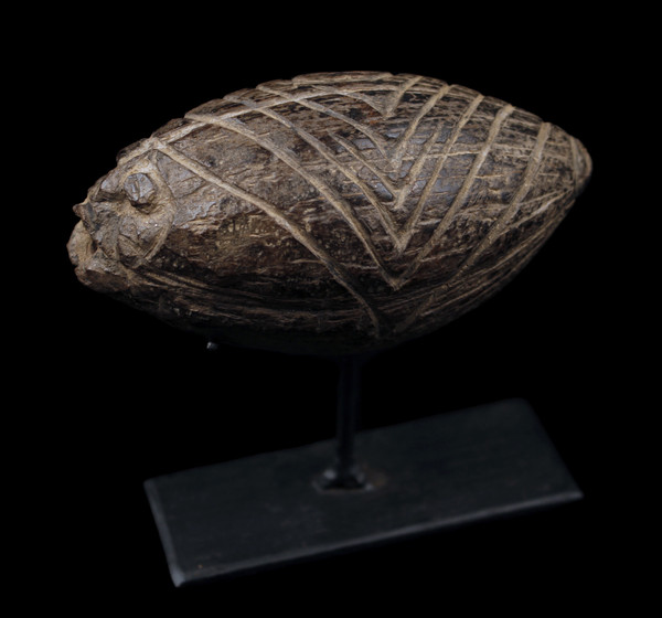 Flauto di cocco cerimoniale, strumento tradizionale, arte oceanica, arte tribale, Oceania