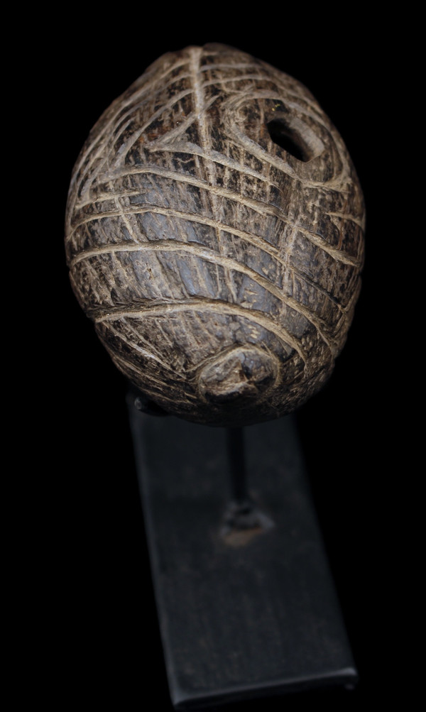 Flauto di cocco cerimoniale, strumento tradizionale, arte oceanica, arte tribale, Oceania