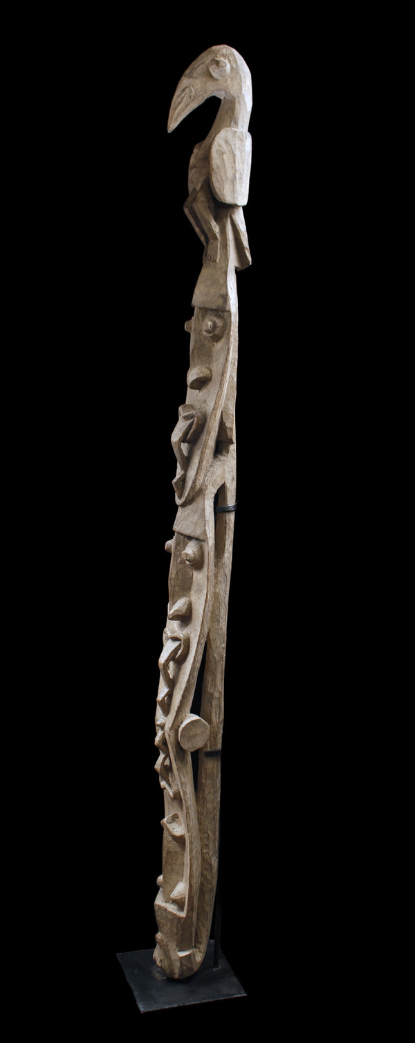 Ritualtotem, Hüttenpfahl, Stammeskunst, ozeanische Kunst, Skulptur, Papua-Neuguinea