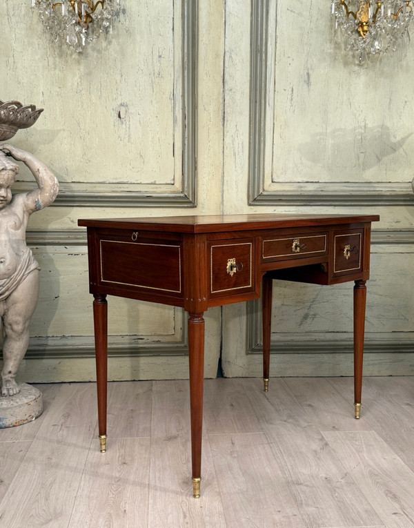 Leonard Boudin, Bureau Plat En Acajou d'Eoque Louis XVI Stamped About 1780