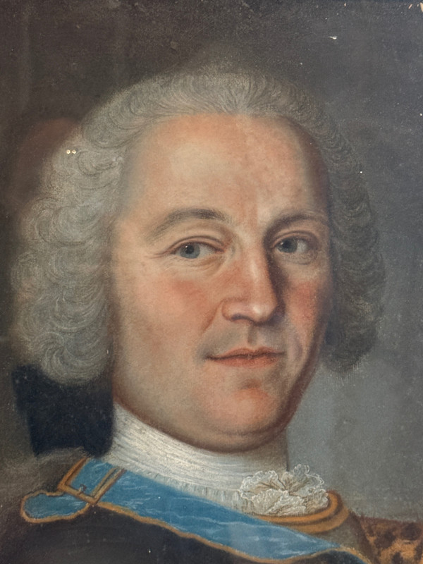 Portrait d'Officier Noble Pastel d'Epoque Transition Vers 1770