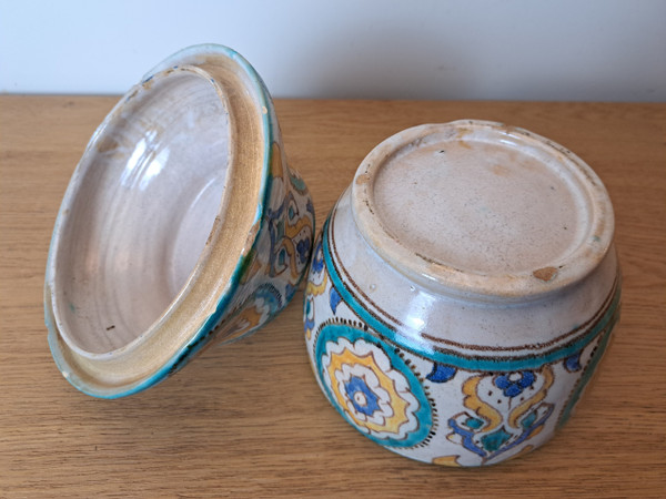 Morocco , Fez , Covered Jobbana , Polychrome earthenware , XXth .