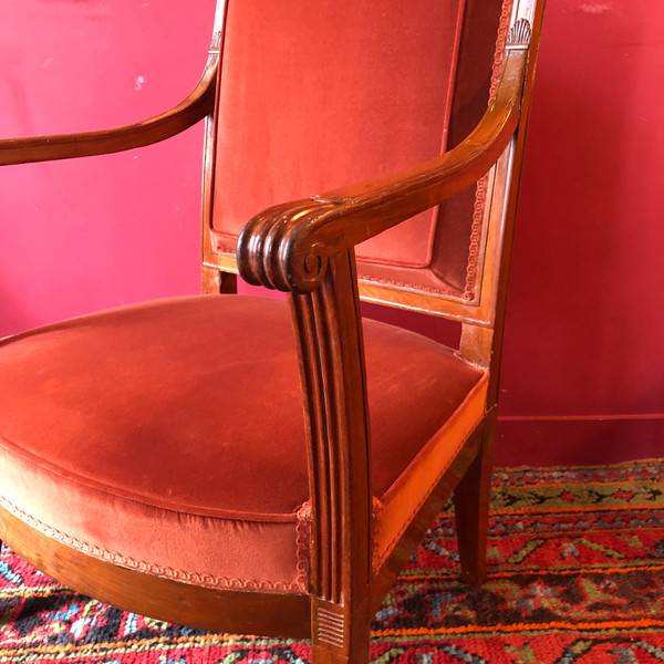 G. Jacob, Rare Paire de Fauteuils en Mahéjou, époque Directoire