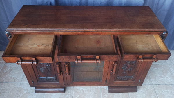 Art Deco period sideboard in solid oak