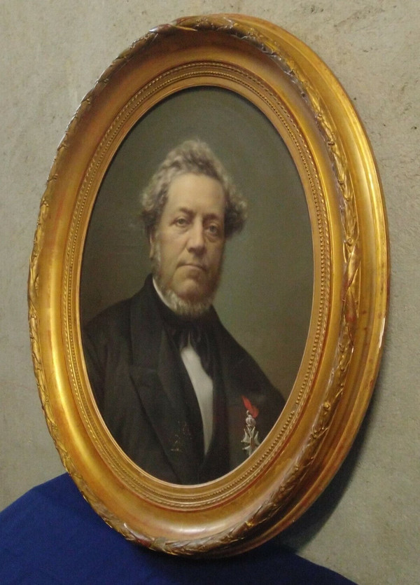 Jean-François BATUT (1828-1907) Gemälde Ovales Pastell 1868