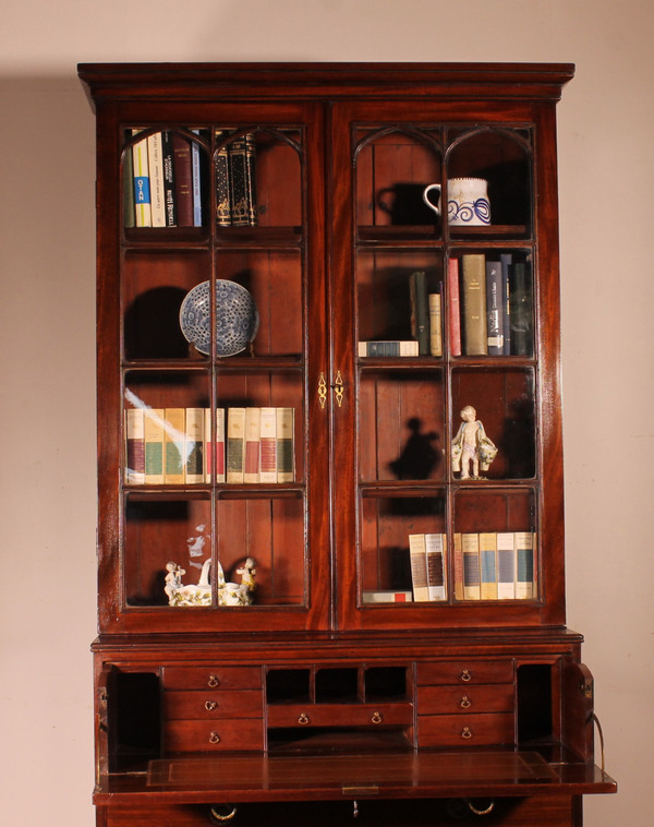 Mahogany Bookcase With Secretary Circa 1820