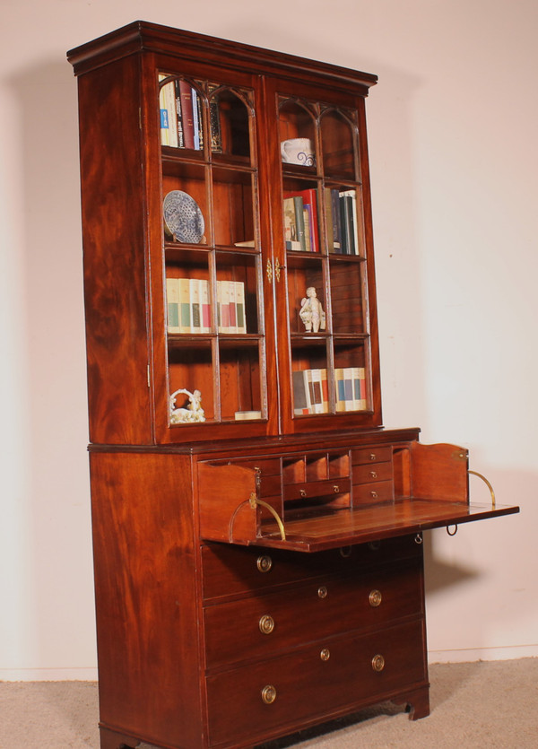 Mahogany Bookcase With Secretary Circa 1820