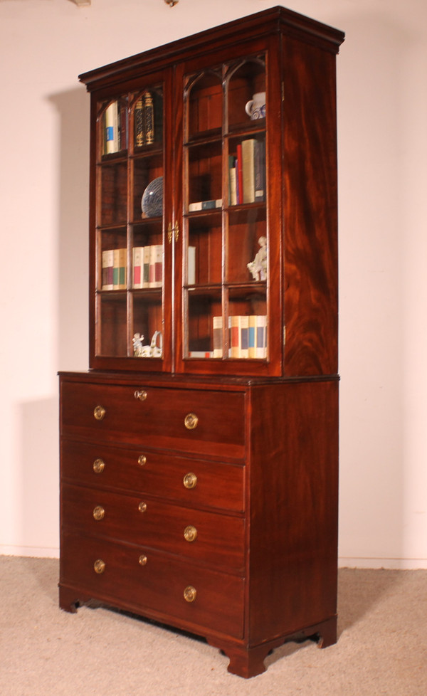 Mahogany Bookcase With Secretary Circa 1820