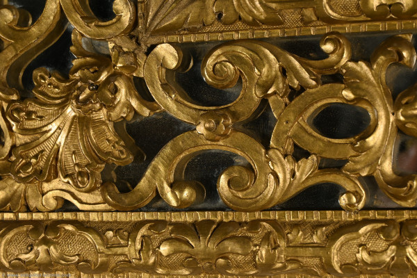 Gilded wood mirror with glazing beads, Napoleon III period - mid-19th century