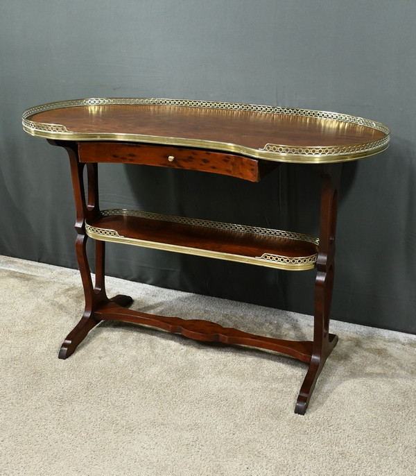 Rognon table in Speckled Mahogany, stamped "L'escalier de Cristal" - Late 19th century