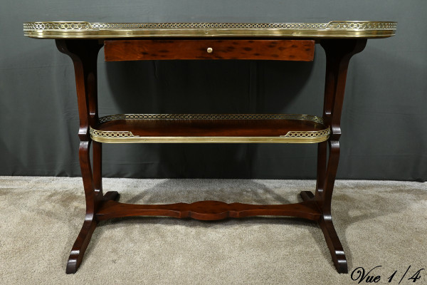 Rognon table in Speckled Mahogany, stamped "L'escalier de Cristal" - Late 19th century