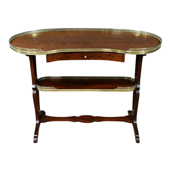 Rognon table in Speckled Mahogany, stamped "L'escalier de Cristal" - Late 19th century