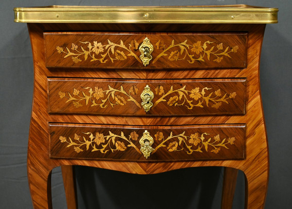 Rosewood and Rosewood bedside table, Louis XV style - Late 19th century