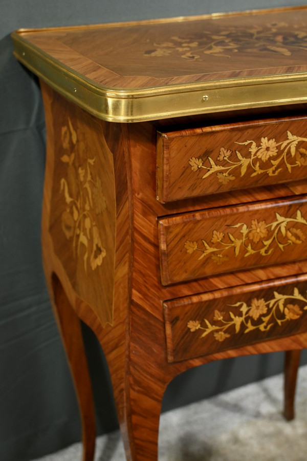 Rosewood and Rosewood bedside table, Louis XV style - Late 19th century