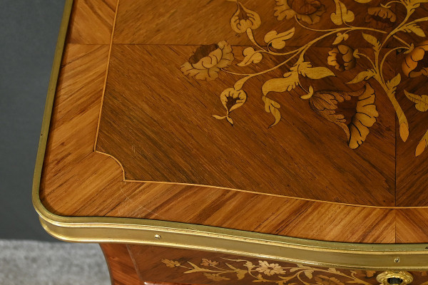 Rosewood and Rosewood bedside table, Louis XV style - Late 19th century