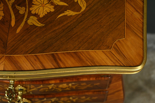 Rosewood and Rosewood bedside table, Louis XV style - Late 19th century