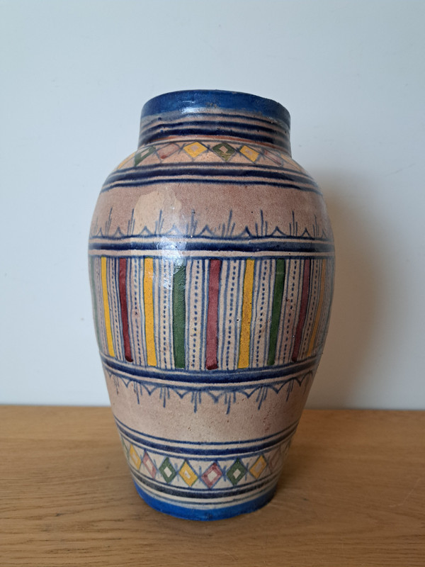 Serghini , Vase , Mille Pattes , Ceramic , Morocco Safi , XX°.