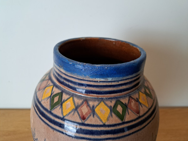 Serghini , Vase , Mille Pattes , Ceramic , Morocco Safi , XX°.