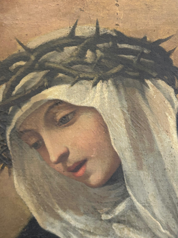 17th century Florentine school - Entourage De Volterrano - Saint Catherine Of Siena In Prayer