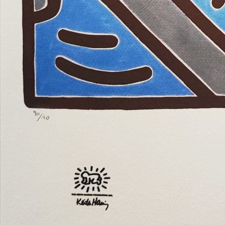 1990er Jahre Wunderschöne Keith Haring Lithographie in limitierter Auflage