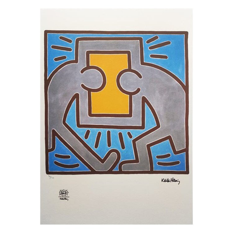 1990er Jahre Wunderschöne Keith Haring Lithographie in limitierter Auflage