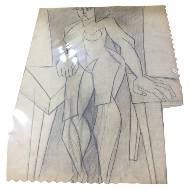 Disegno cubista degli anni '50