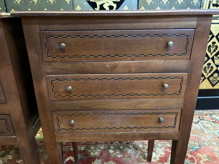 Pair of Louis XVI style bedside tables