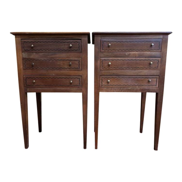 Pair of Louis XVI style bedside tables