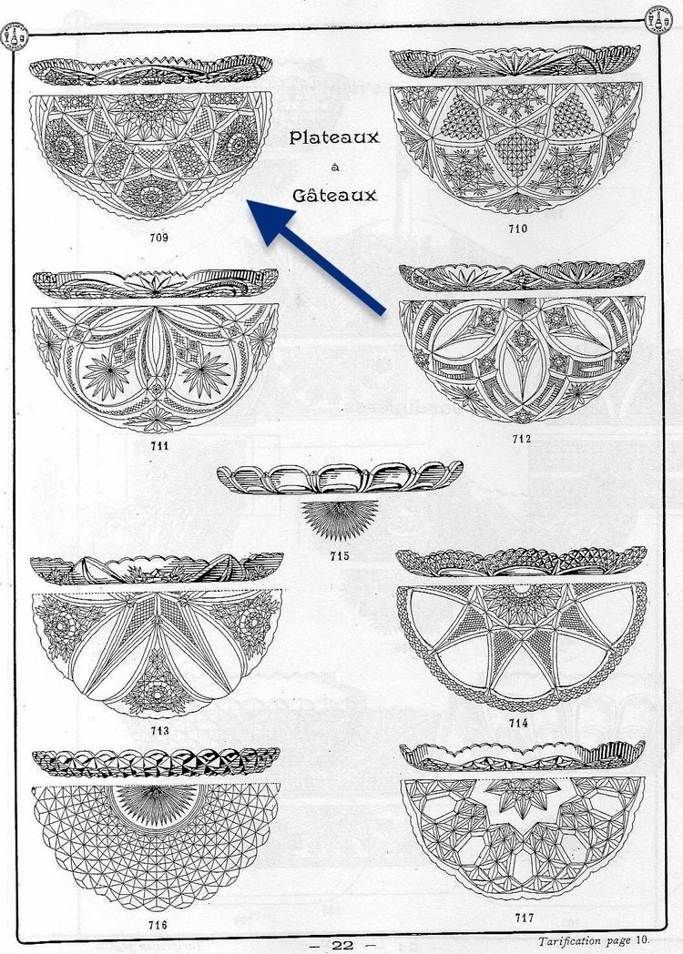 Large bowl or jardinière in richly cut Baccarat crystal