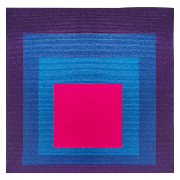 Lithographie de Josef Albers "Homage to The Square" des années 1970 par le Musée Guggenheim - New York