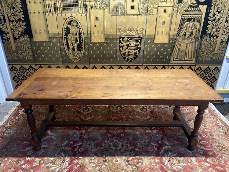 Louis XIII style oak farmhouse table