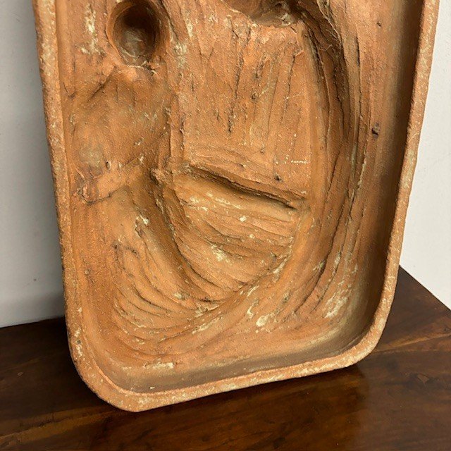 Antique plaque Virgin and Child in terracotta XIX - Florence - sec 52 x 32 prof 13