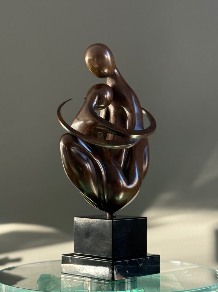 Ludmila Tchérina, Bronze Sculpture "Europe A Coeur" Signed (1924 - 2004)