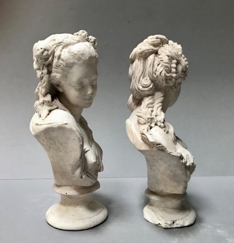 Pair of small library busts 24cm