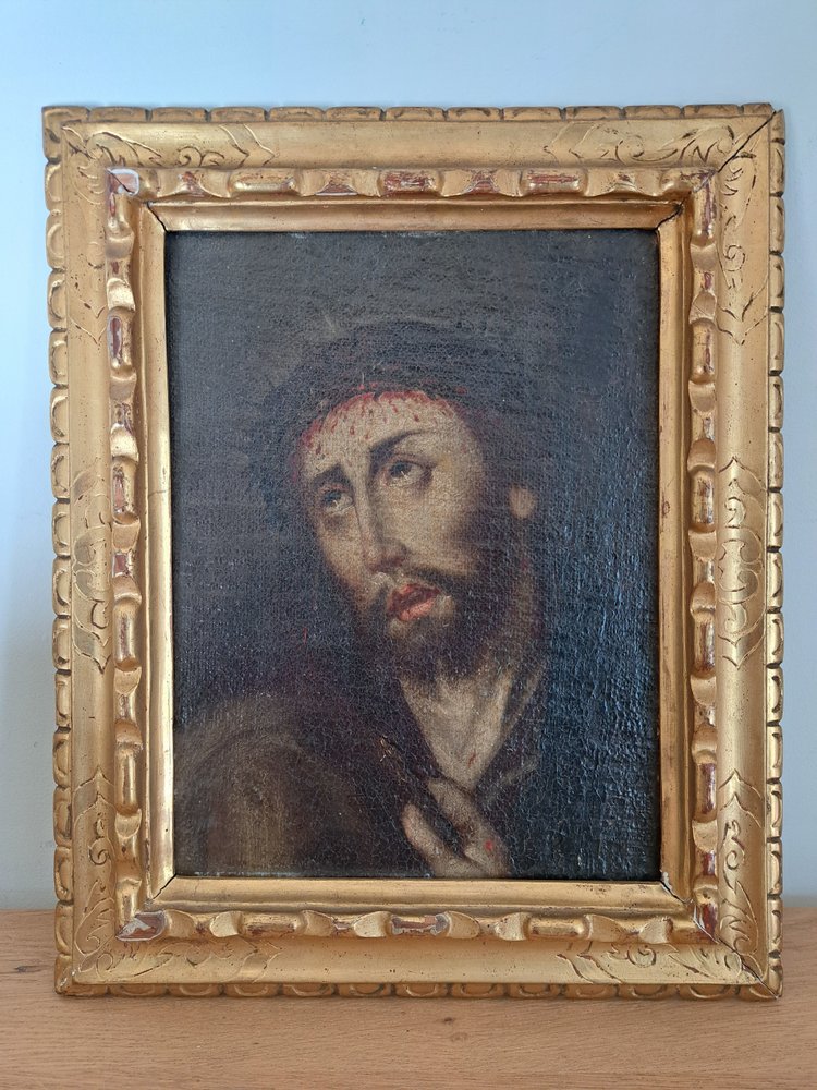 Spanish School, Ecce Homo, Oil on Canvas Mounted on Panel, 17th Century.