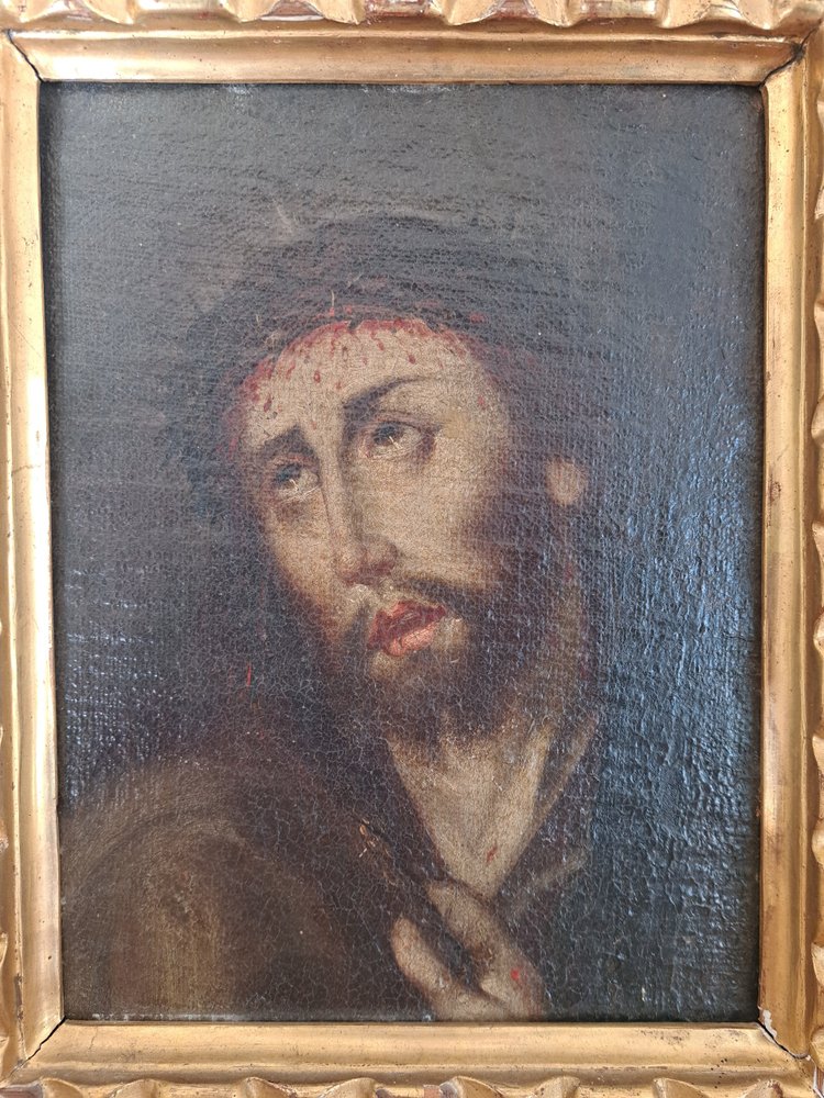 Spanish School, Ecce Homo, Oil on Canvas Mounted on Panel, 17th Century.