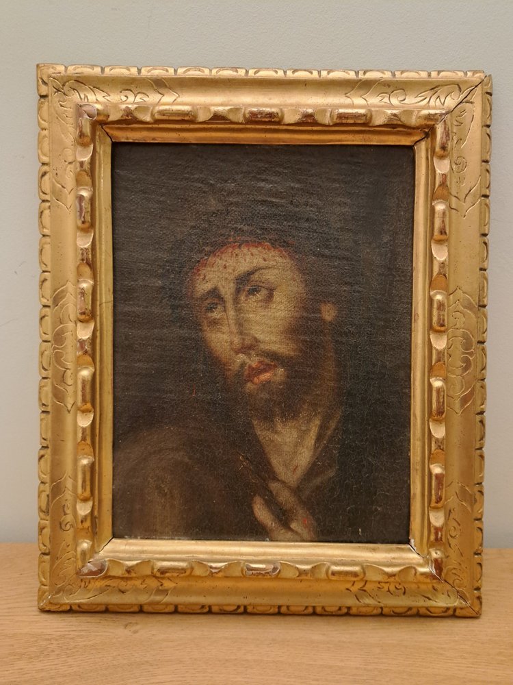 Spanish School, Ecce Homo, Oil on Canvas Mounted on Panel, 17th Century.